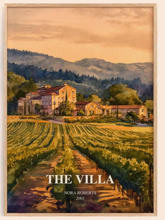 The Villa Book Watercolour Illustration by Nora Roberts
