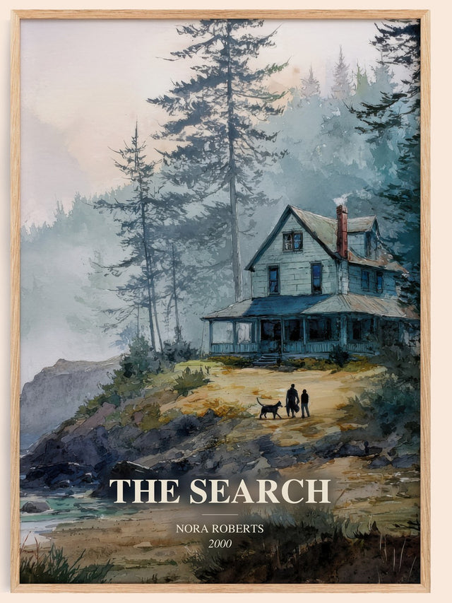 The Search Book Watercolour Illustration by Nora Roberts