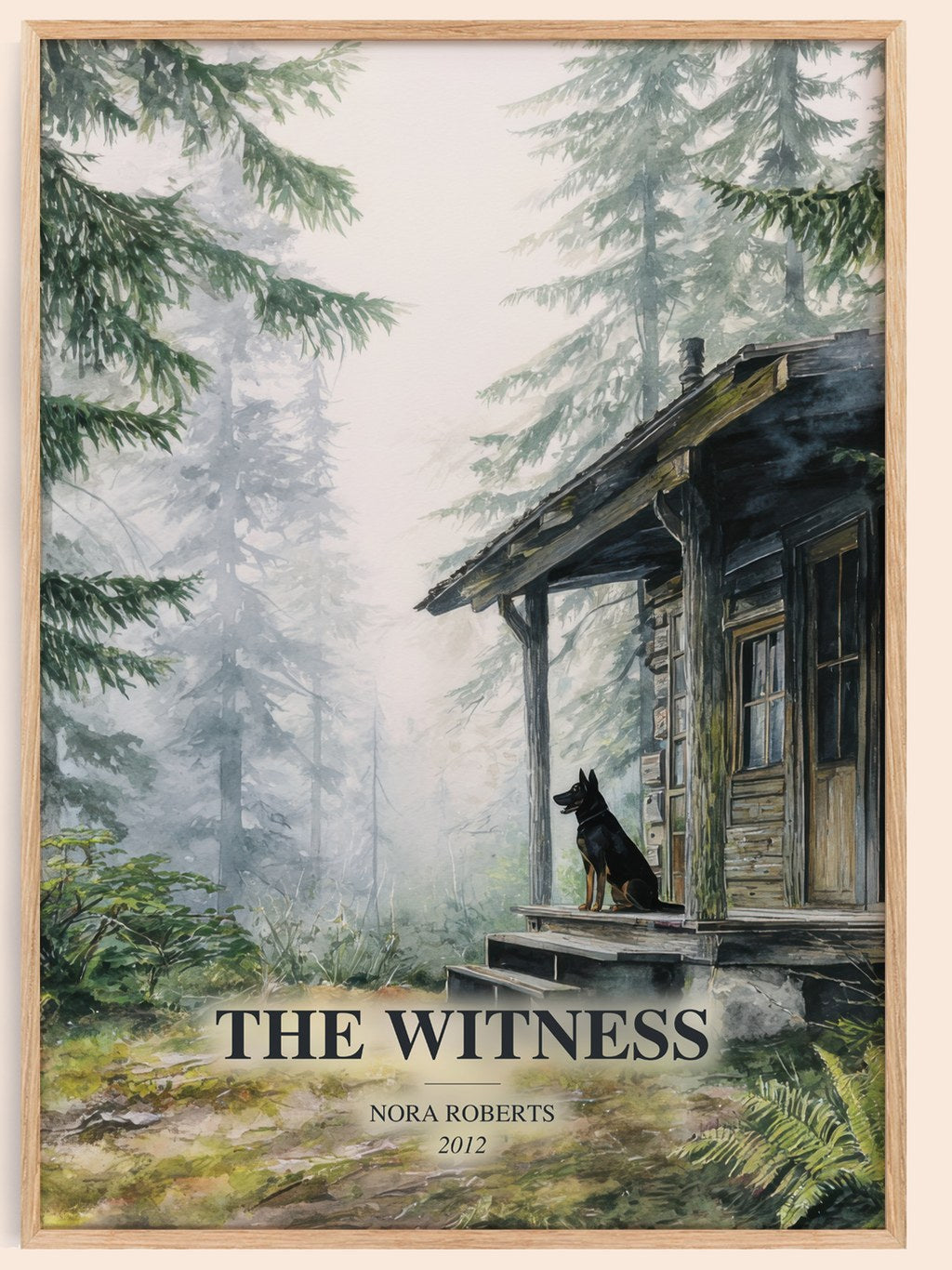 The Witness watercolour book poster by Nora Roberts – framed literary art print