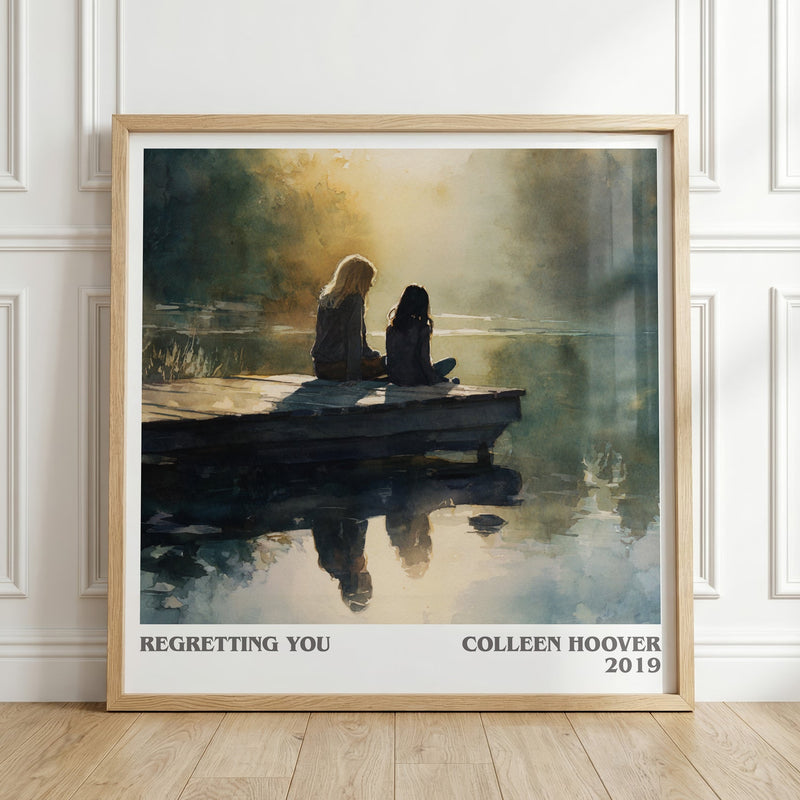 Regretting You literary print in frame leaning in hallway – romance wall art