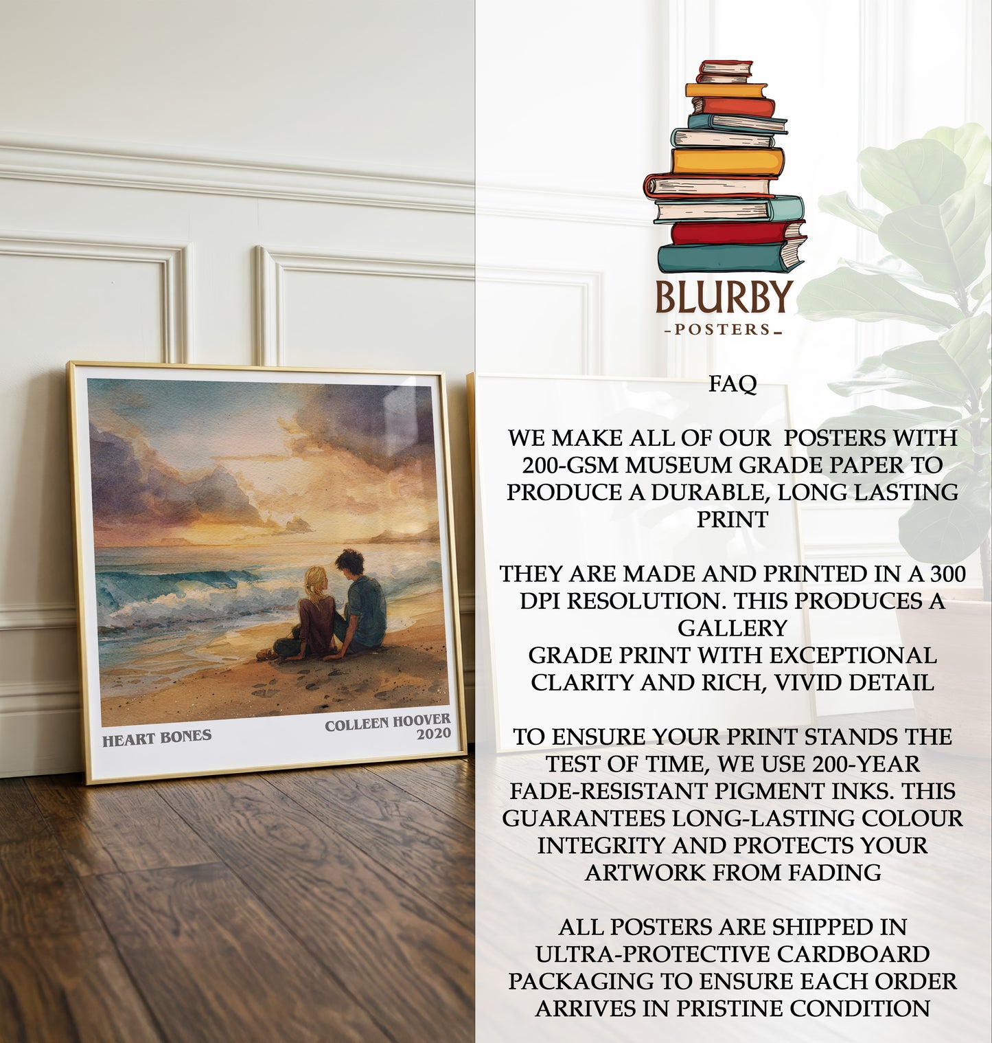 Heart Bones Literary Art Print by Colleen Hoover
