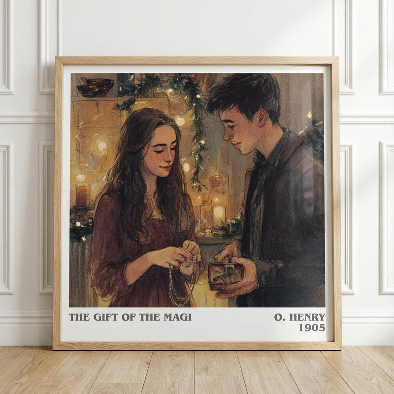 The Gift Of The Magi literary print in frame leaning in hallway – classic literature wall art