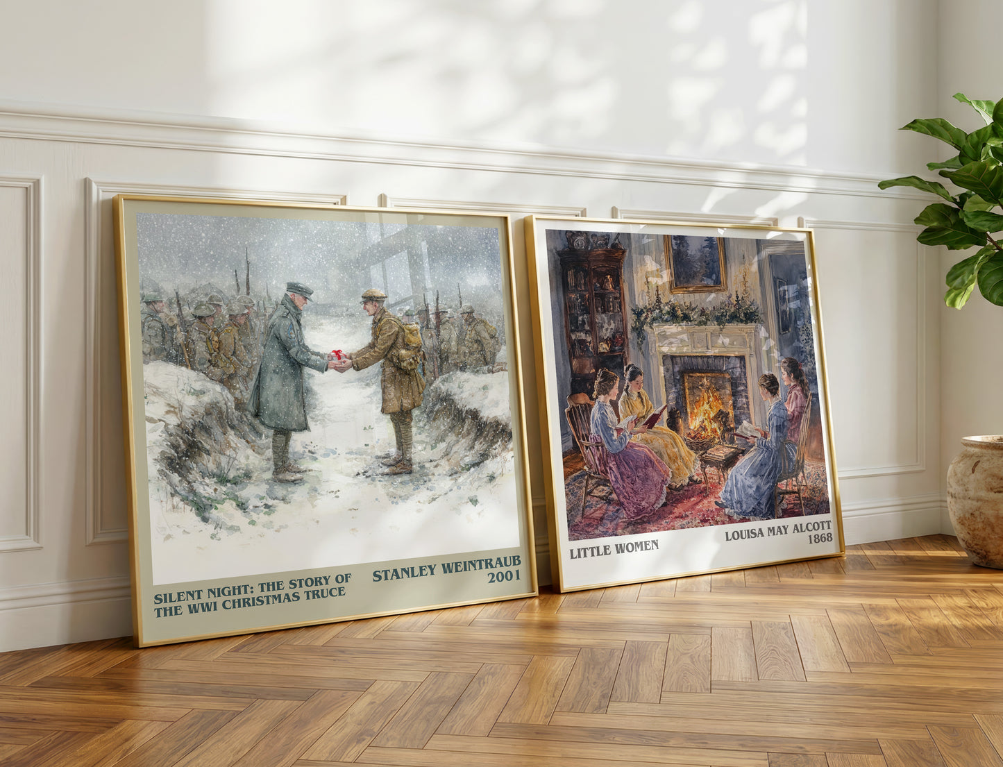 Silent Night: The Story of the World War I Christmas Truce literary print on bookshelf – Stanley Weintraub fan gift