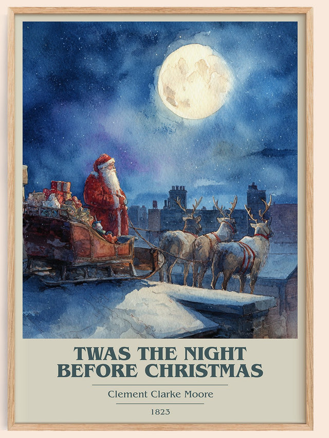 Twas The Night Before Christmas Book Cover Poster by C. Moore
