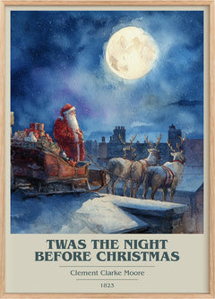 Twas The Night Before Christmas Book Cover Poster by C. Moore