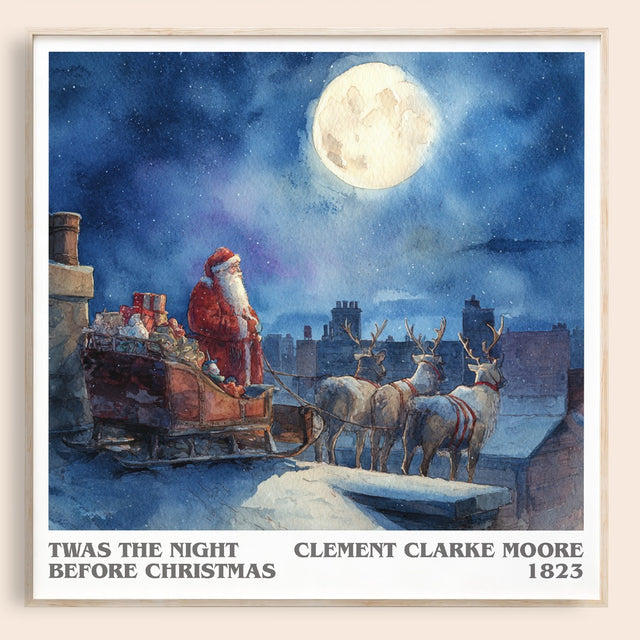 Twas The Night Before Christmas Literary Art Print by C. Moore