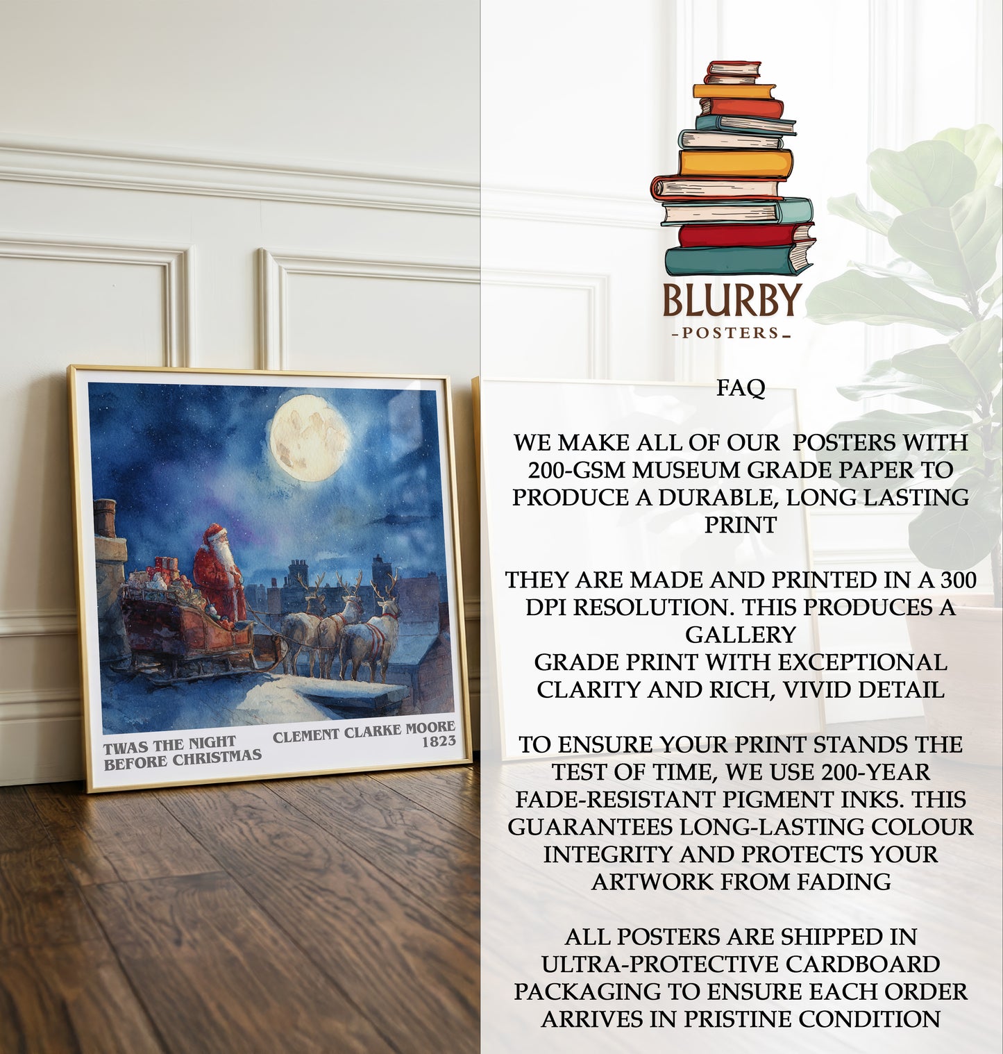 Twas The Night Before Christmas Literary Art Print by C. Moore