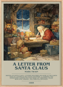 A Letter from Santa Claus Bookish Wall Art by Mark Twain