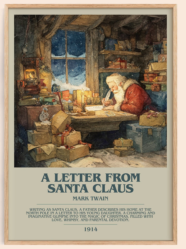 A Letter from Santa Claus Bookish Wall Art by Mark Twain