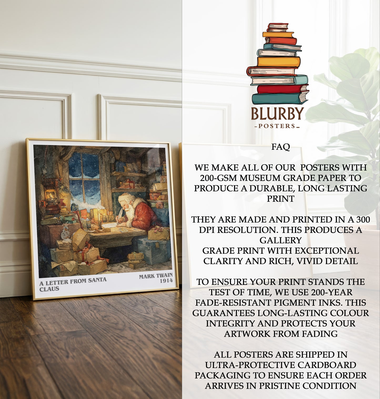 A Letter from Santa Claus Literary Art Print by Mark Twain