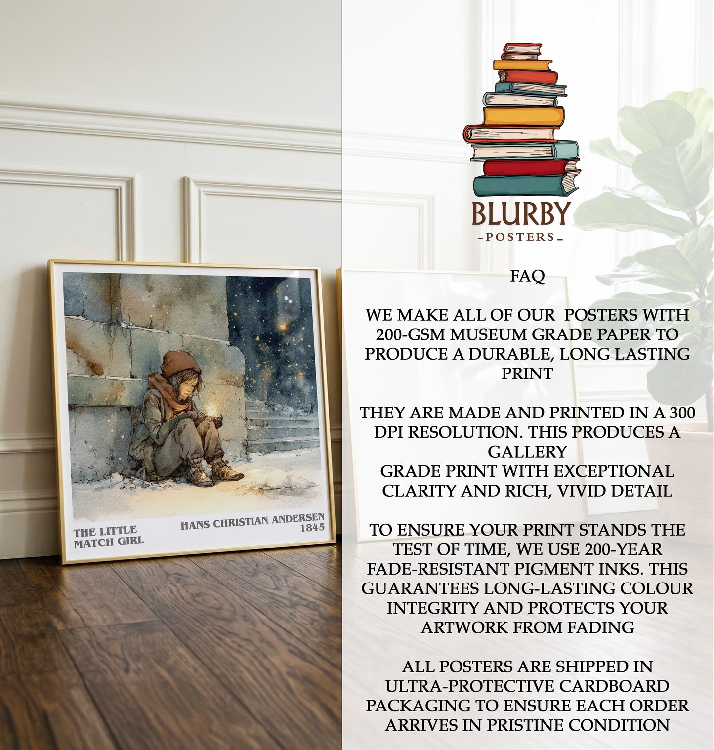 The Little Match Girl Literary Art Print by Hans Christian Andersen