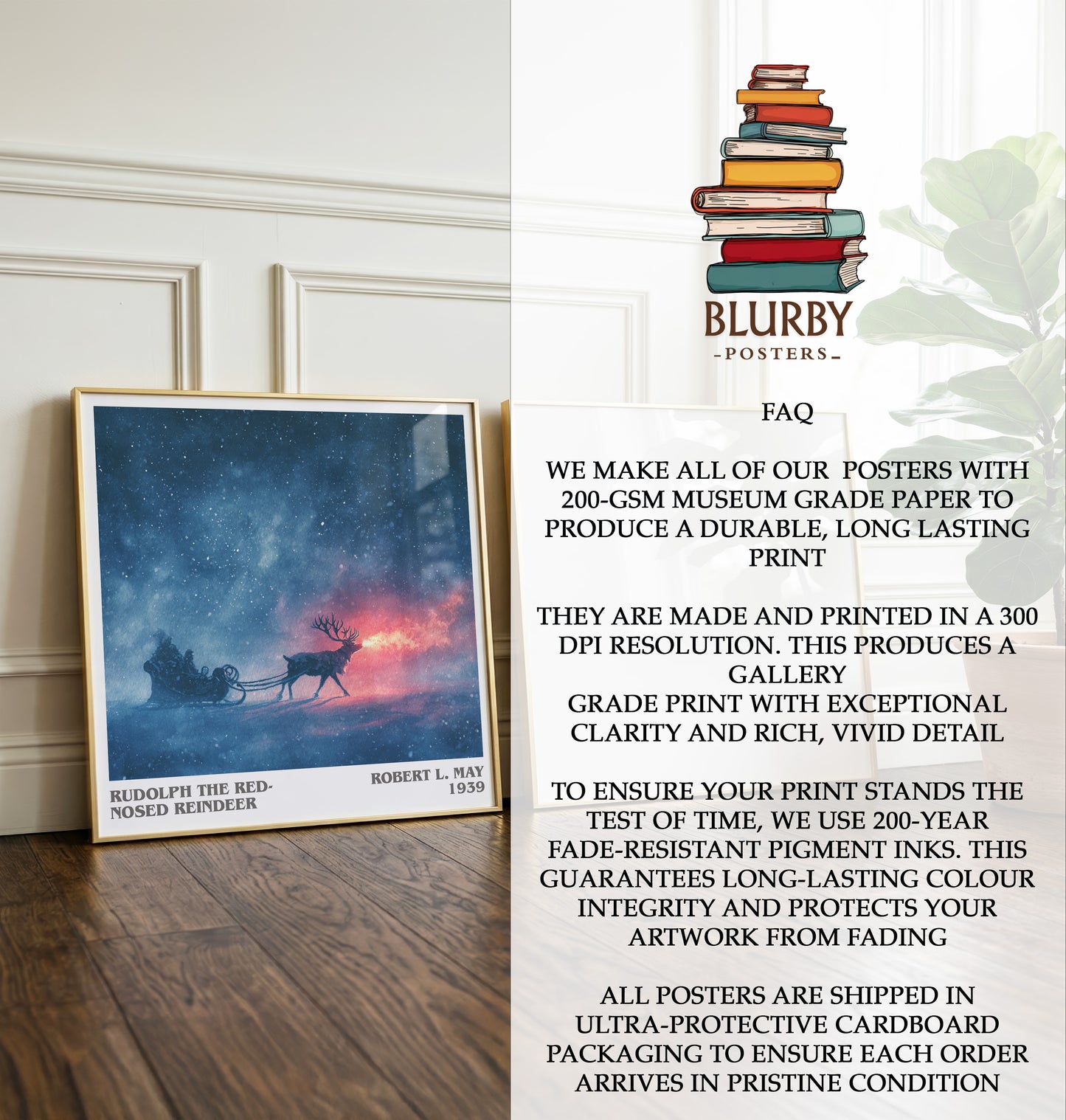 Rudolph the Red-Nosed Reindeer Literary Art Print by Robert L. May