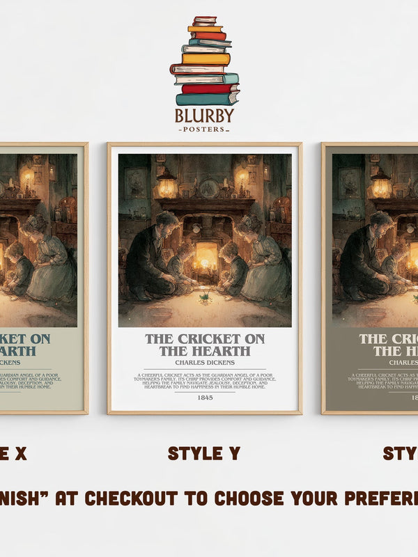 The Cricket On The Hearth bookish print in frame leaning in hallway – classic literature wall art