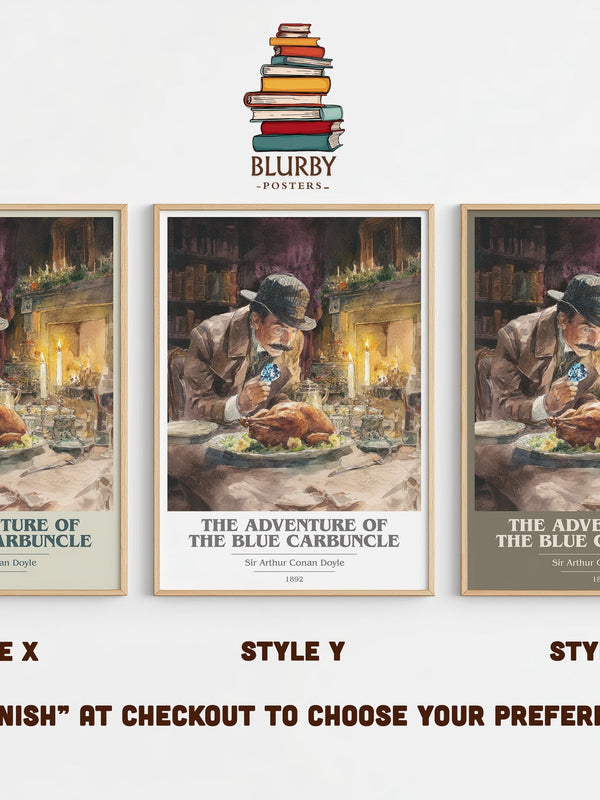 The Adventure Of The Blue Carbuncle book cover print in frame leaning in hallway – mystery wall art