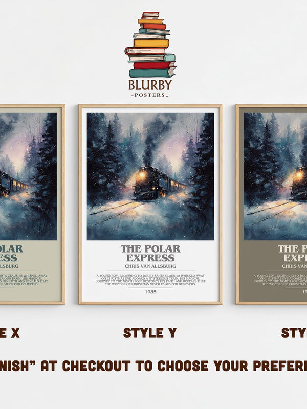 The Polar Express bookish print in frame leaning in hallway – childrens wall art