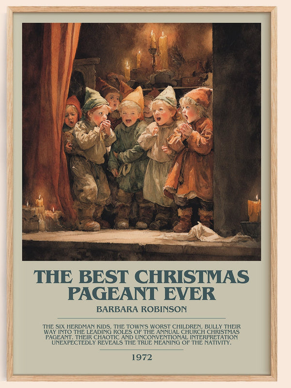 The Best Christmas Pageant Ever bookish book poster by Barbara Robinson – framed literary art print