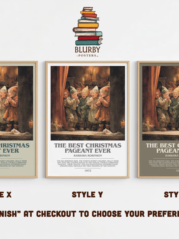 The Best Christmas Pageant Ever bookish print in frame leaning in hallway – childrens wall art