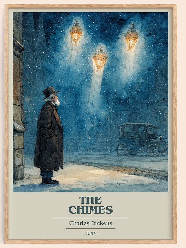 The Chimes book cover book poster by Charles Dickens – framed literary art print