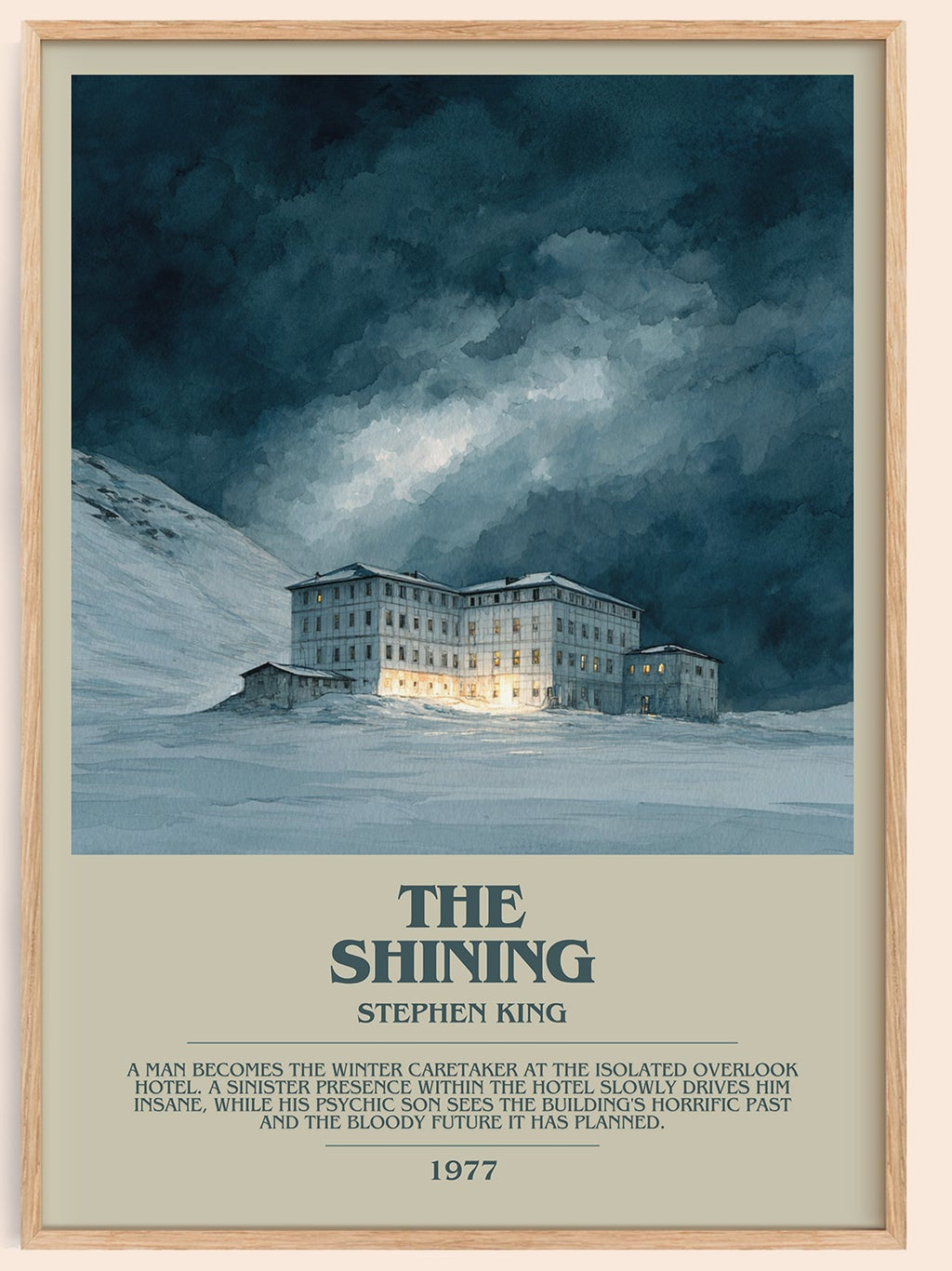 The Shining bookish book poster by Stephen King – framed literary art print