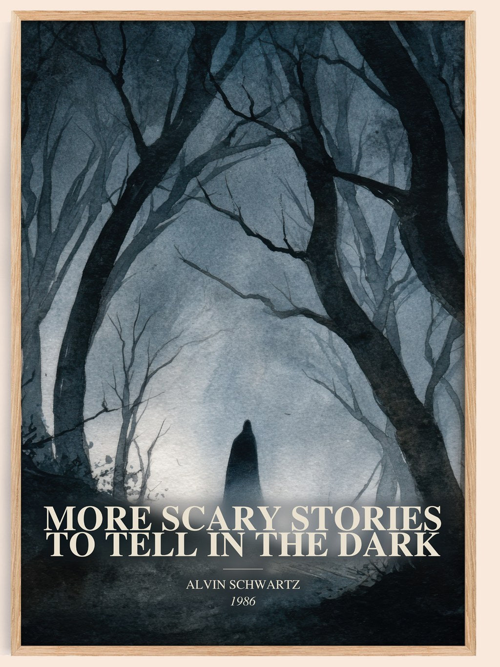 More Scary Stories To Tell In The Dark watercolour book poster by Alvin Schwartz – framed literary art print