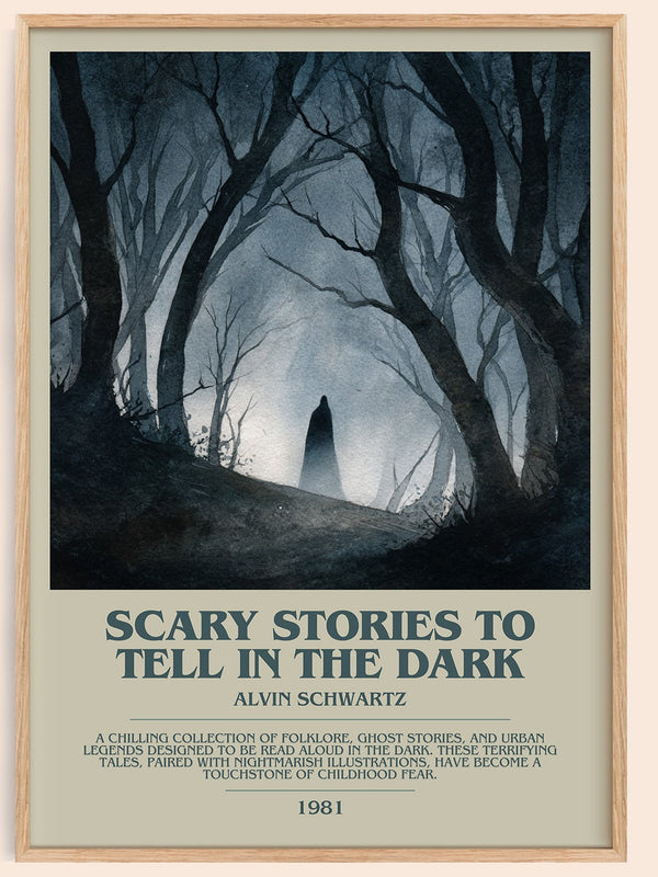 More Scary Stories to Tell in the Dark bookish book poster by Alvin Schwartz – framed literary art print