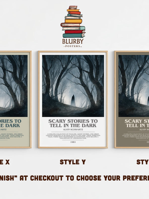 More Scary Stories to Tell in the Dark bookish print in frame leaning in hallway – horror wall art