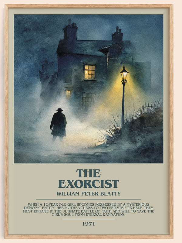 The Exorcist bookish book poster by William Peter Blatty – framed literary art print