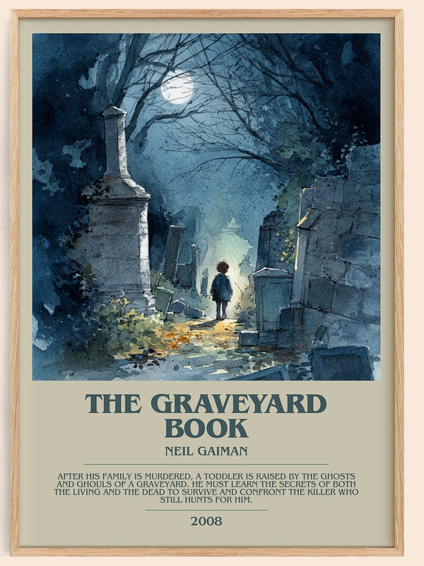 The Graveyard Book bookish book poster by Neil Gaiman – framed literary art print