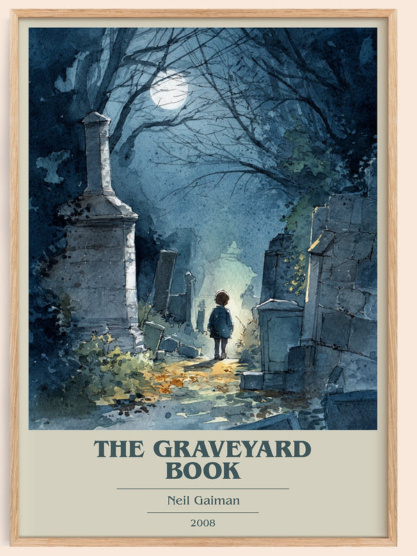 The Graveyard Book book cover book poster by Neil Gaiman – framed literary art print