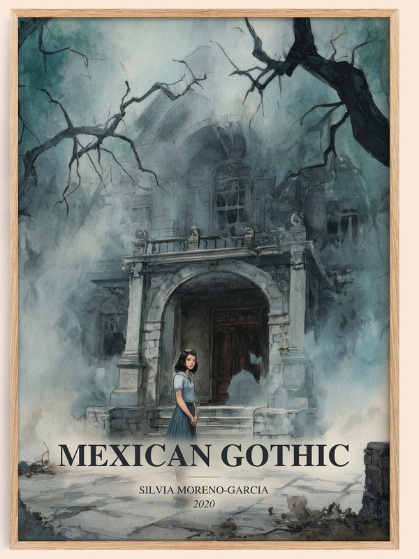 Mexican Gothic watercolour book poster by Silvia Moreno-Garcia – framed literary art print