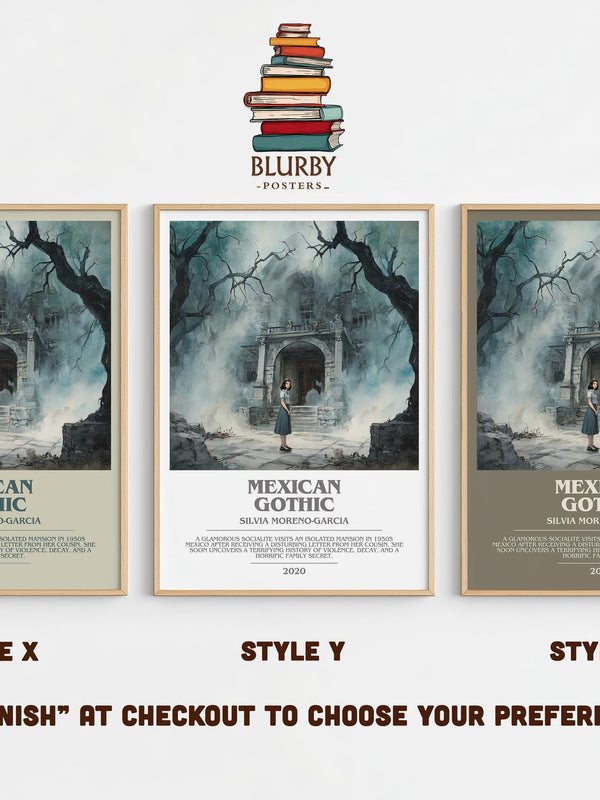 Mexican Gothic bookish print in frame leaning in hallway – gothic wall art