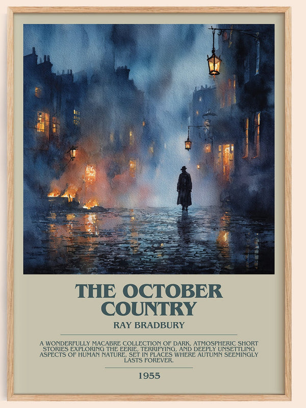 The October Country bookish book poster by Ray Bradbury – framed literary art print
