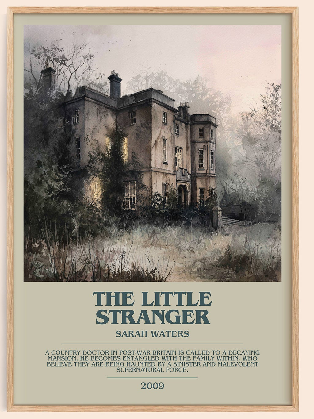 The Little Stranger bookish book poster by Sarah Waters – framed literary art print