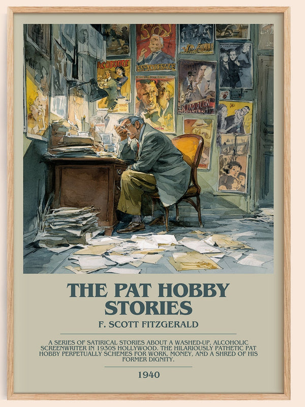 The Pat Hobby Stories bookish book poster by F. Scott Fitzgerald – framed literary art print