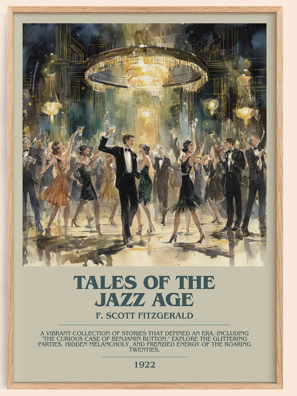 Tales from the Jazz Age bookish book poster by F. Scott Fitzgerald – framed literary art print