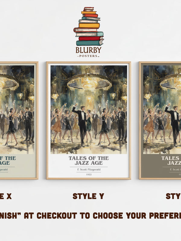Tales from the Jazz Age book cover print in frame leaning in hallway – satire wall art