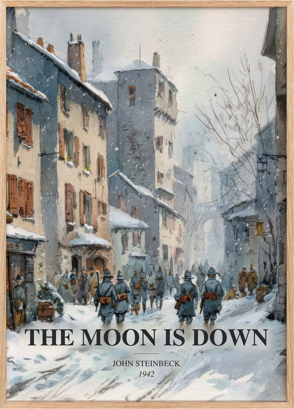 The Moon Is Down Book Watercolour Illustration by John Steinbeck