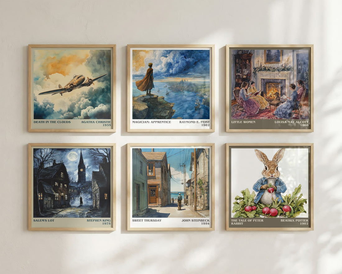 Sweet Thursday Literary Art Print by John Steinbeck – square print in a six-frame gallery wall