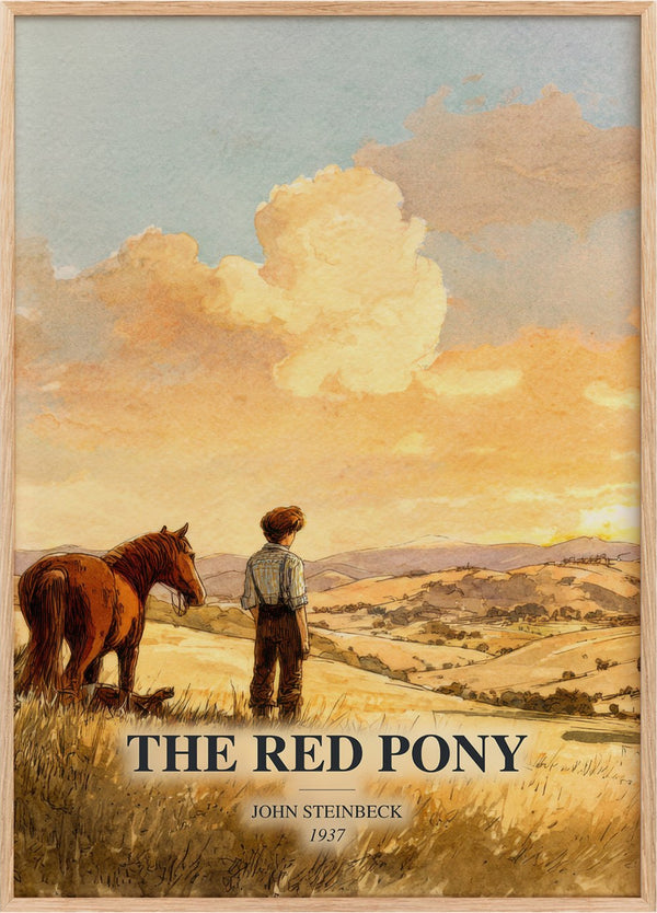 The Red Pony Book Watercolour Illustration by John Steinbeck