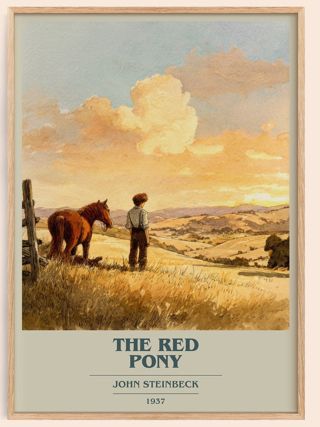 The Red Pony Book Cover Poster by John Steinbeck
