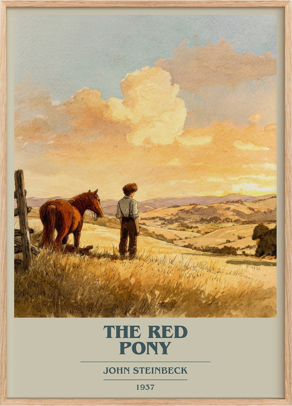 The Red Pony Book Cover Poster by John Steinbeck