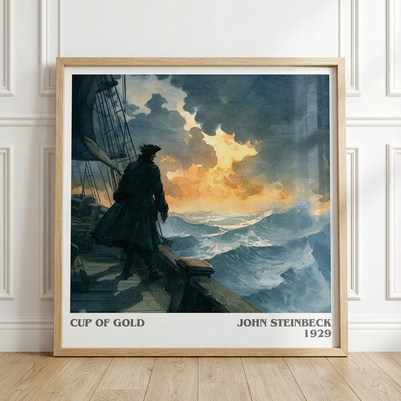Cup of Gold literary print in frame leaning in hallway – coming of age wall art