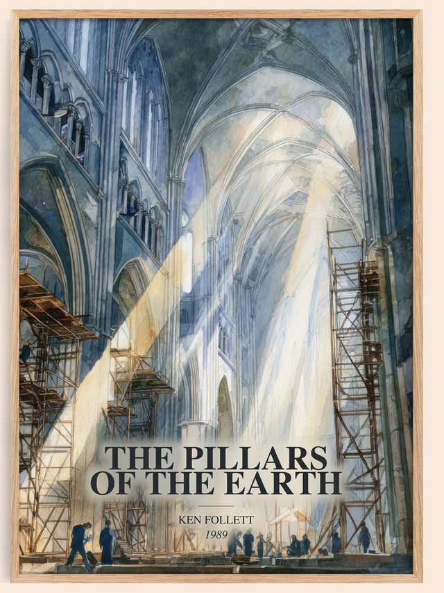 The Pillars Of The Earth Book Watercolour Illustration by Ken Follett