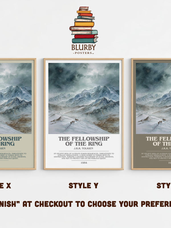 The Fellowship Of The Ring bookish print in frame leaning in hallway – fantasy wall art