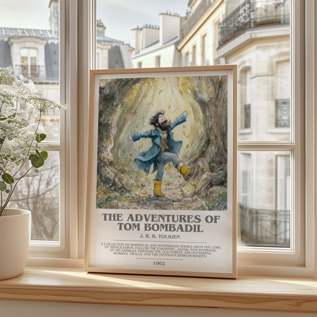 The Adventures of Tom Bombadil Bookish Wall Art by J. R. R. Tolkien – framed print by a bright window