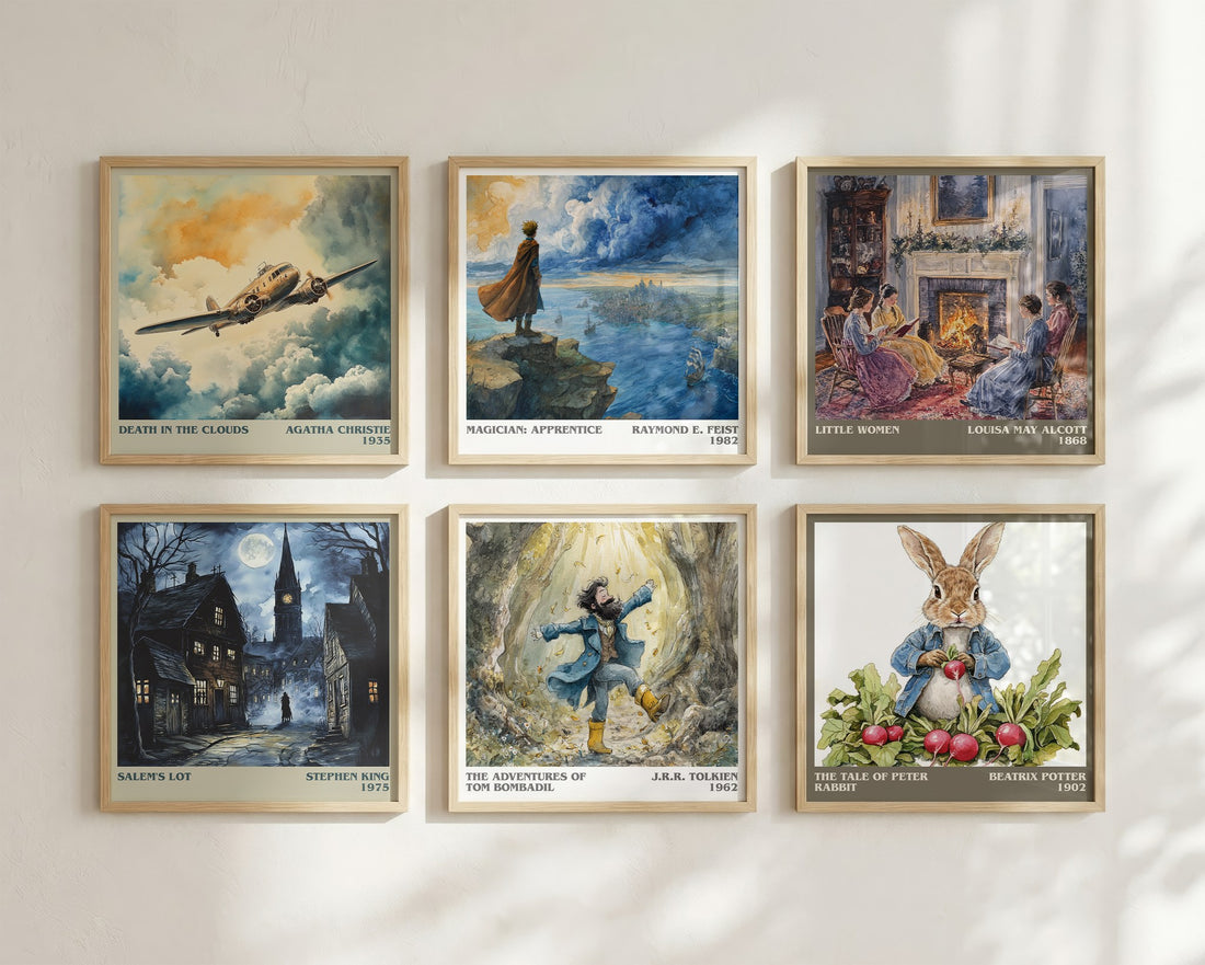 The Adventures of Tom Bombadil Literary Art Print by J. R. R. Tolkien – square print in a six-frame gallery wall