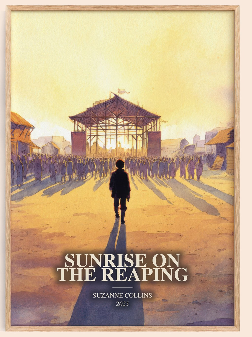 Sunrise On The Reaping watercolour book poster by Suzanne Collins – framed literary art print