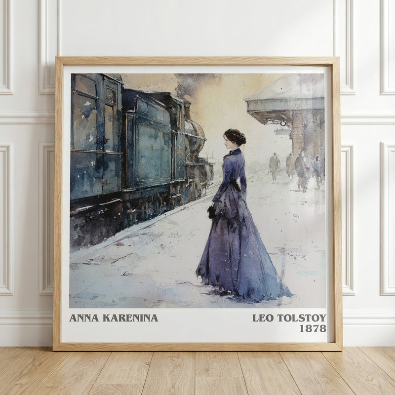 Anna Karenina literary print in frame leaning in hallway – fantasy wall art