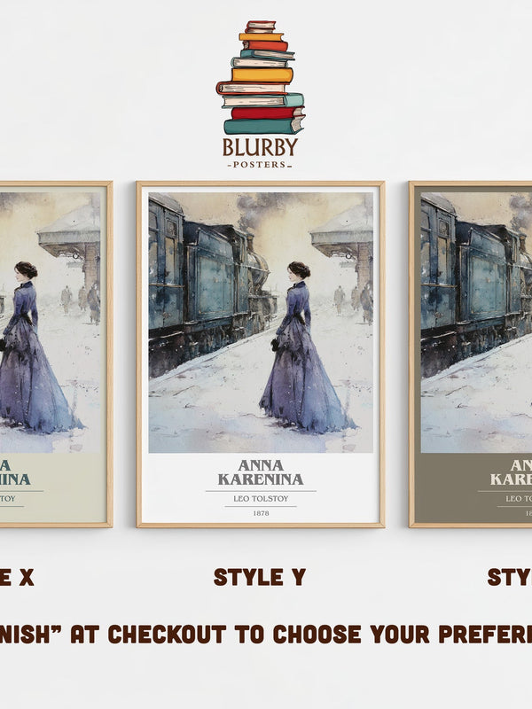 Anna Karenina book cover print in frame leaning in hallway – fantasy wall art