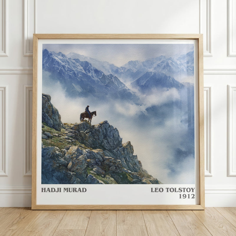 Hadji Murad literary print in frame leaning in hallway – classic literature wall art